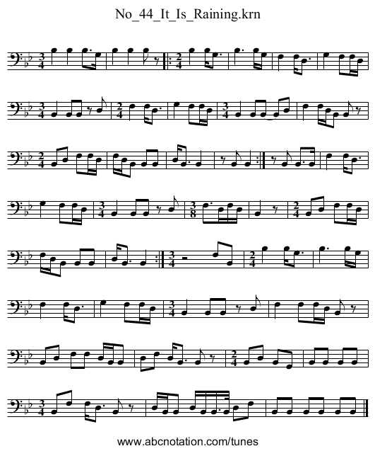 No_44_It_Is_Raining.krn - staff notation