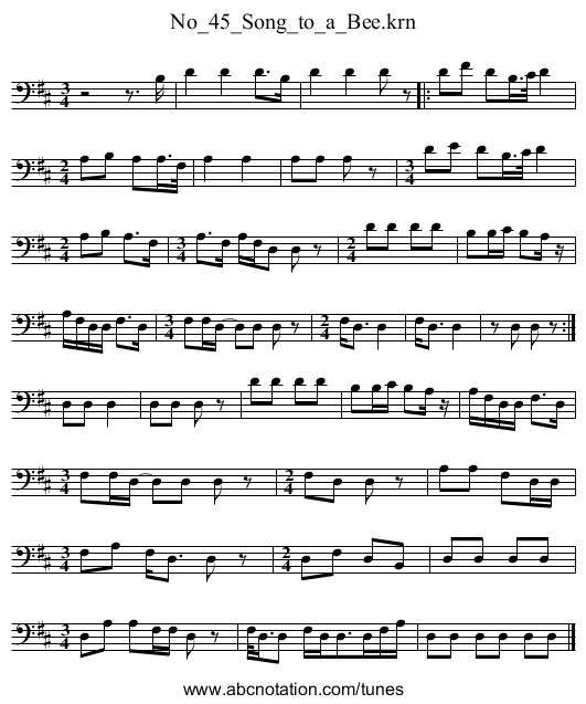 No_45_Song_to_a_Bee.krn - staff notation