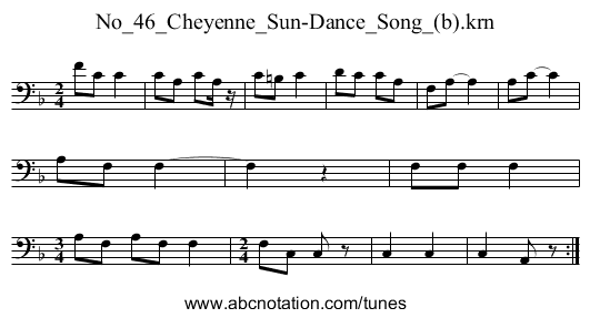 No_46_Cheyenne_Sun-Dance_Song_(b).krn - staff notation