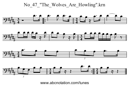 No_47_The_Wolves_Are_Howling.krn - staff notation