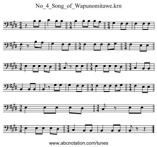 No_4_Song_of_Wapunomitawe.krn - staff notation