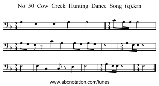 No_50_Cow_Creek_Hunting_Dance_Song_(q).krn - staff notation