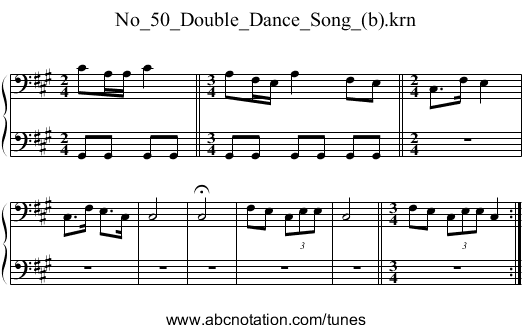 No_50_Double_Dance_Song_(b).krn - staff notation