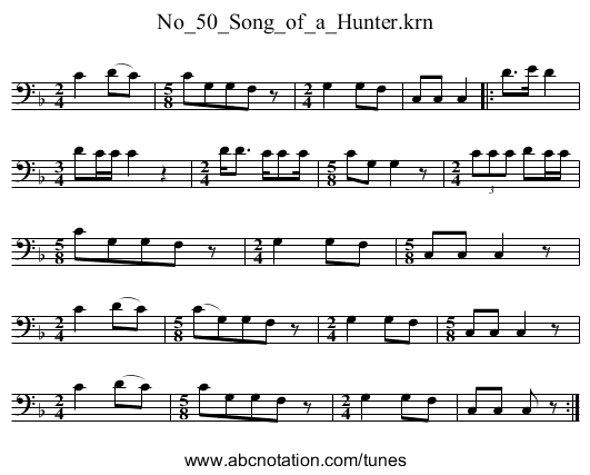 No_50_Song_of_a_Hunter.krn - staff notation