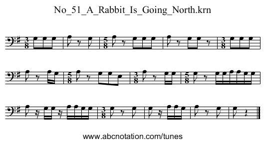 No_51_A_Rabbit_Is_Going_North.krn - staff notation