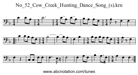 No_52_Cow_Creek_Hunting_Dance_Song_(s).krn - staff notation
