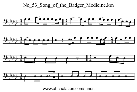 No_53_Song_of_the_Badger_Medicine.krn - staff notation