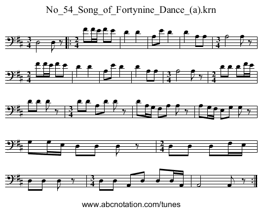 No_54_Song_of_Fortynine_Dance_(a).krn - staff notation