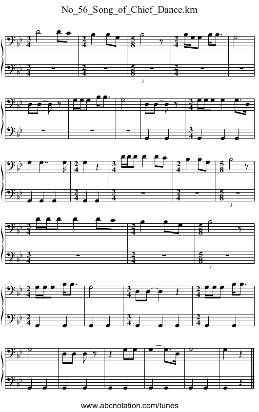 No_56_Song_of_Chief_Dance.krn - staff notation