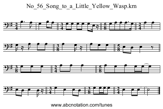 No_56_Song_to_a_Little_Yellow_Wasp.krn - staff notation
