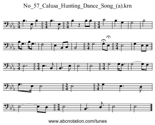 No_57_Calusa_Hunting_Dance_Song_(a).krn - staff notation