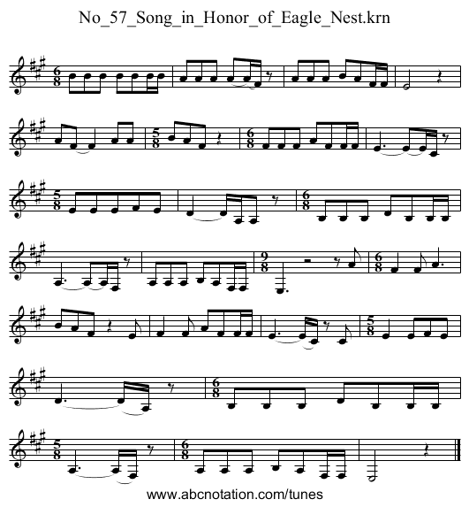 No_57_Song_in_Honor_of_Eagle_Nest.krn - staff notation