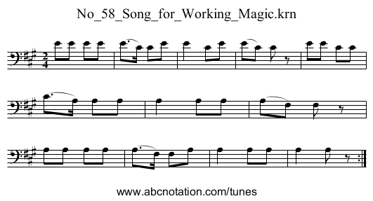 No_58_Song_for_Working_Magic.krn - staff notation