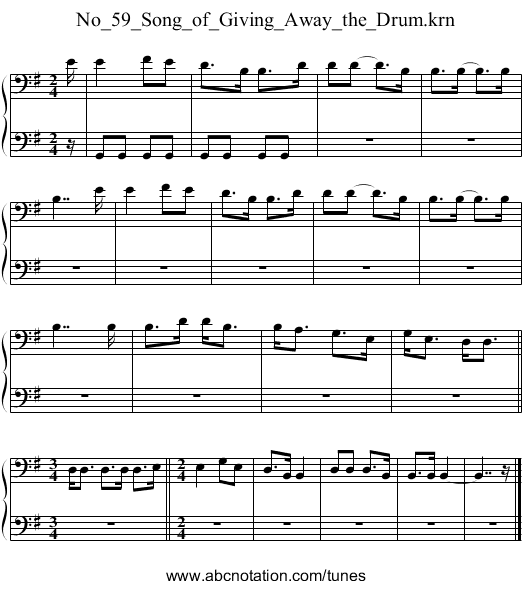 No_59_Song_of_Giving_Away_the_Drum.krn - staff notation