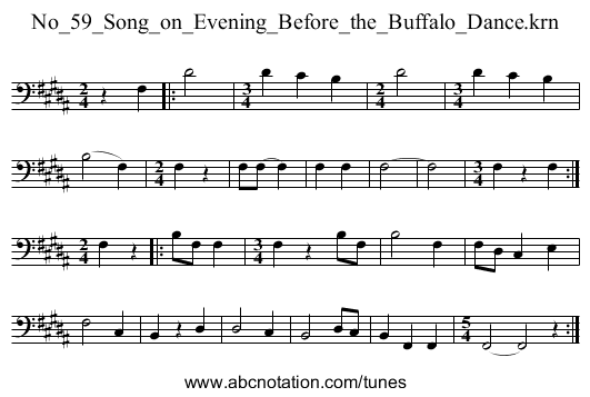 No_59_Song_on_Evening_Before_the_Buffalo_Dance.krn - staff notation