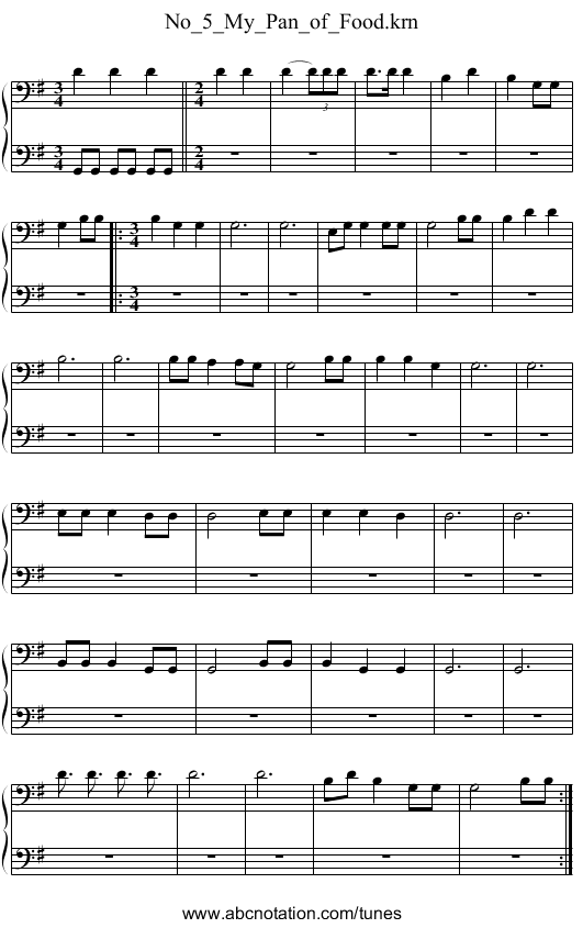 No_5_My_Pan_of_Food.krn - staff notation