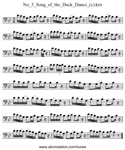 No_5_Song_of_the_Duck_Dance_(c).krn - staff notation