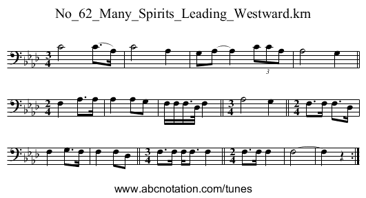 No_62_Many_Spirits_Leading_Westward.krn - staff notation
