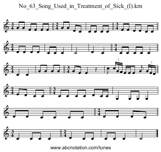 No_63_Song_Used_in_Treatment_of_Sick_(l).krn - staff notation
