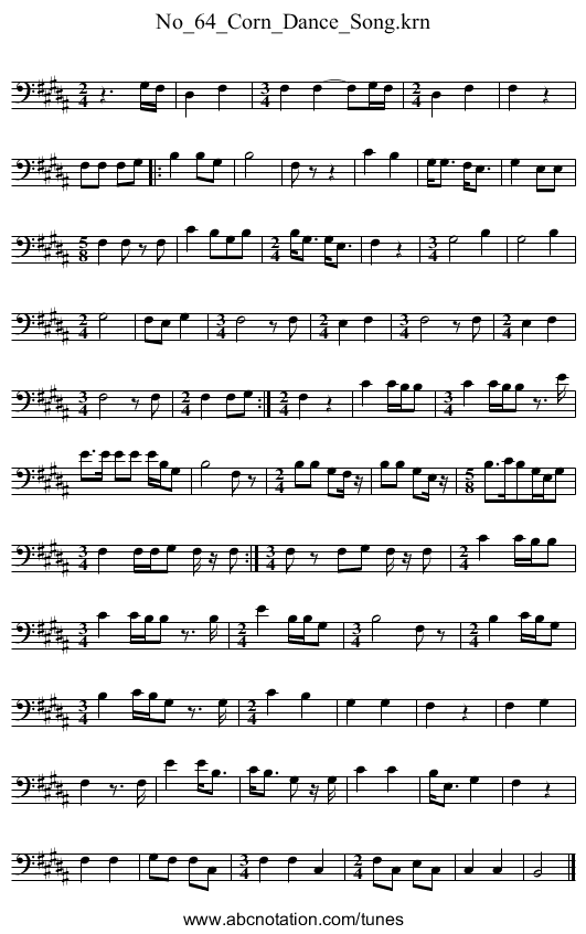 No_64_Corn_Dance_Song.krn - staff notation
