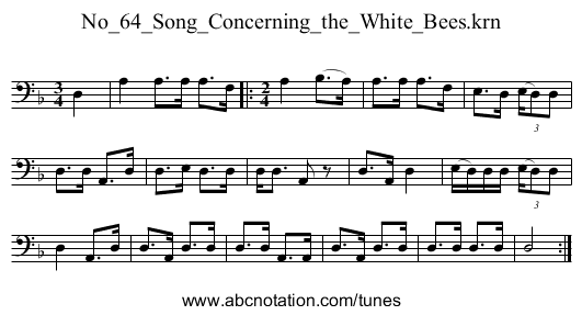 No_64_Song_Concerning_the_White_Bees.krn - staff notation