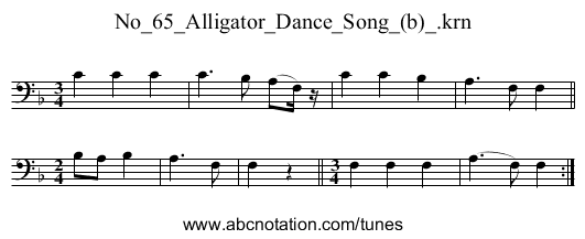 No_65_Alligator_Dance_Song_(b)_.krn - staff notation