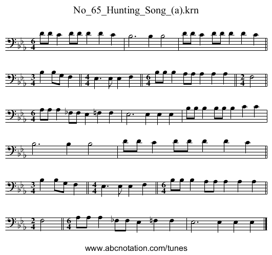 No_65_Hunting_Song_(a).krn - staff notation