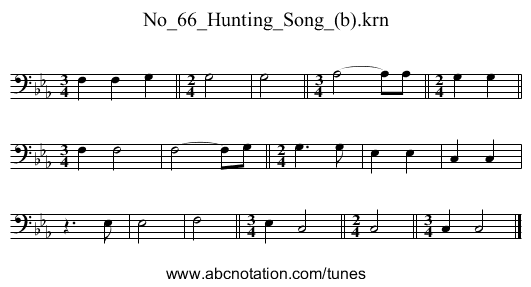 No_66_Hunting_Song_(b).krn - staff notation