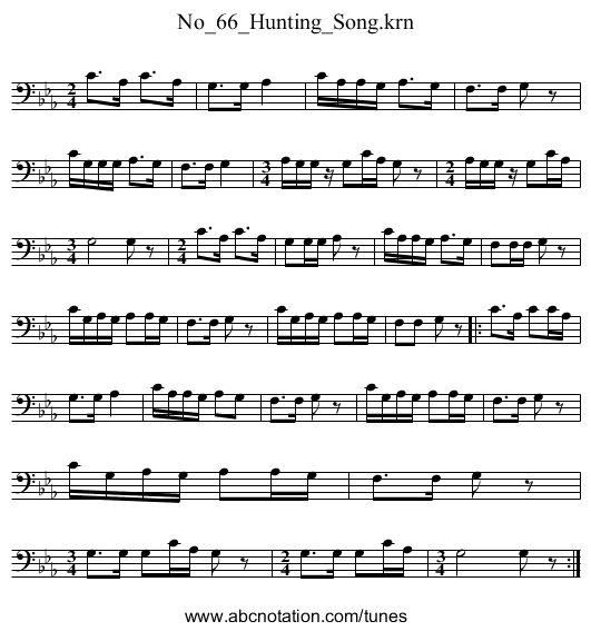 No_66_Hunting_Song.krn - staff notation