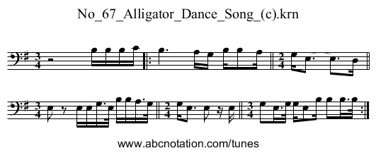 No_67_Alligator_Dance_Song_(c).krn - staff notation