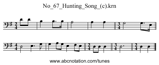 No_67_Hunting_Song_(c).krn - staff notation