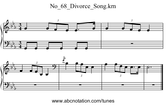 No_68_Divorce_Song.krn - staff notation