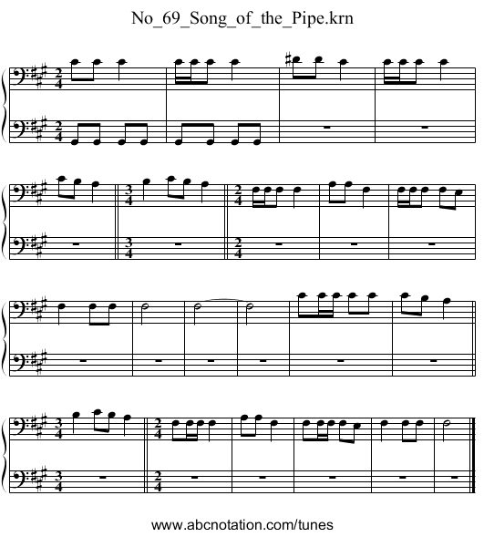 No_69_Song_of_the_Pipe.krn - staff notation
