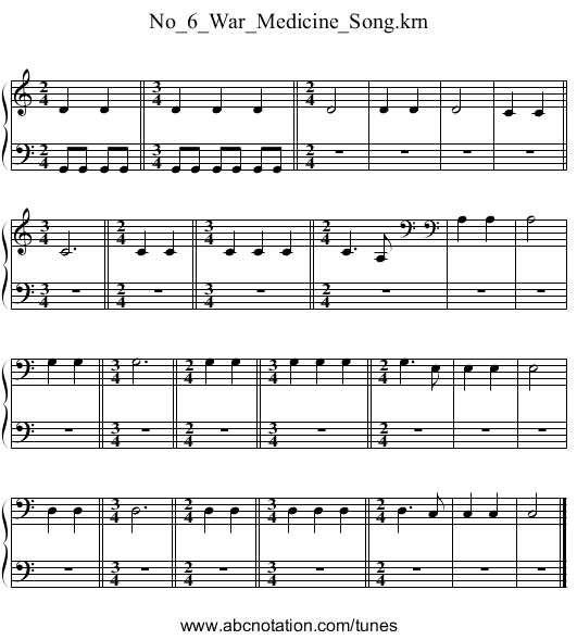 No_6_War_Medicine_Song.krn - staff notation