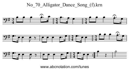 No_70_Alligator_Dance_Song_(f).krn - staff notation