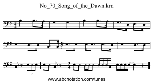 No_70_Song_of_the_Dawn.krn - staff notation