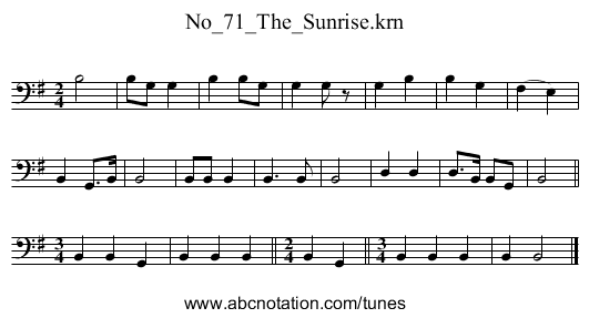No_71_The_Sunrise.krn - staff notation