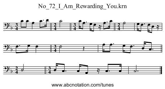 No_72_I_Am_Rewarding_You.krn - staff notation
