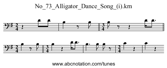 No_73_Alligator_Dance_Song_(i).krn - staff notation