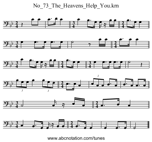 No_73_The_Heavens_Help_You.krn - staff notation