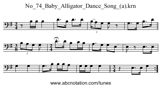 No_74_Baby_Alligator_Dance_Song_(a).krn - staff notation