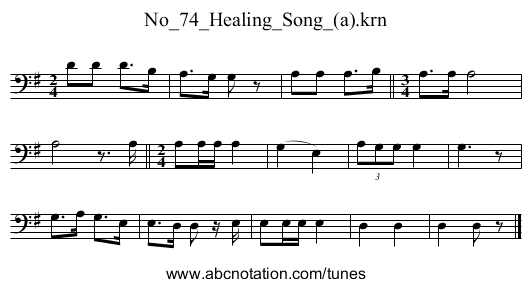 No_74_Healing_Song_(a).krn - staff notation