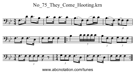 No_75_They_Come_Hooting.krn - staff notation