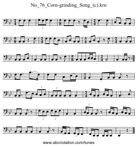 No_76_Corn-grinding_Song_(c).krn - staff notation