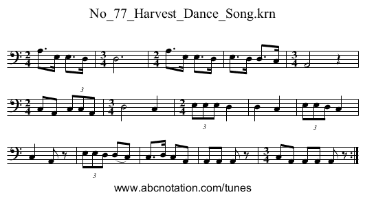 No_77_Harvest_Dance_Song.krn - staff notation