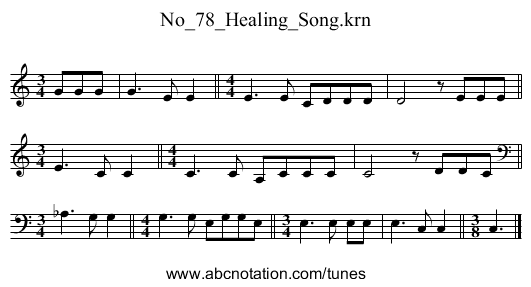 No_78_Healing_Song.krn - staff notation