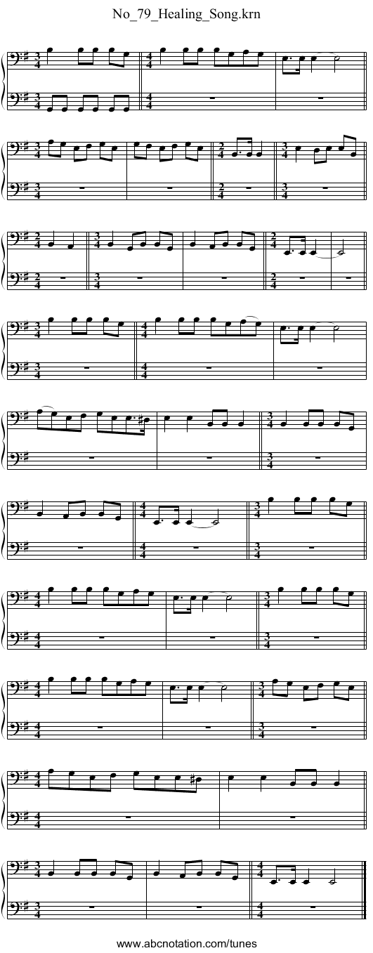 No_79_Healing_Song.krn - staff notation