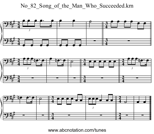 No_82_Song_of_the_Man_Who_Succeeded.krn - staff notation