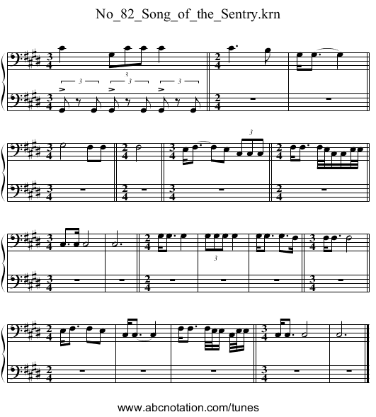 No_82_Song_of_the_Sentry.krn - staff notation