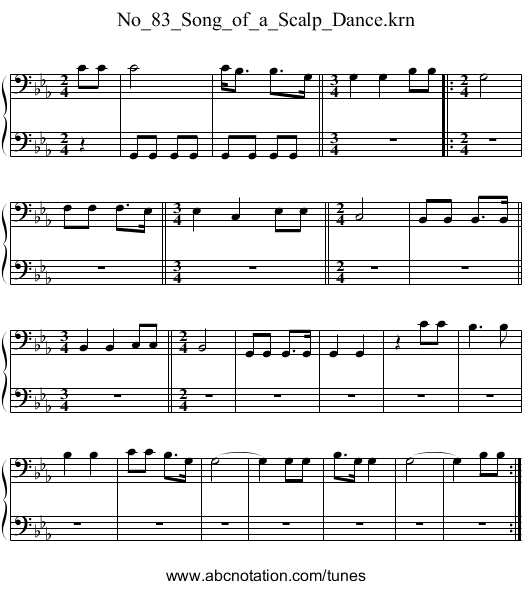 No_83_Song_of_a_Scalp_Dance.krn - staff notation